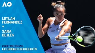 Leylah Fernandez v Sara Bejlek Extended Highlights  Australian Open 2024 First Round [upl. by Shaff]