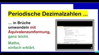 Periodische Dezimalzahlen in Brüche umwandeln auf andere Art Übungen [upl. by Nelyaw]