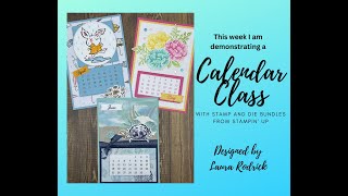 2nd Quarter Calendar Class April May and June created with Stampin Up stamp and die cut bundles [upl. by Yrogreg333]