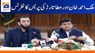 Provincial Ministers Malik Ahmad Khan and Ata Tarar Important Press Conference  GEO NEWS [upl. by Fitts]