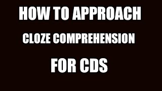 How to approach cloze comprehensioncloze test in cds Tips and tricks [upl. by Oderfodog]