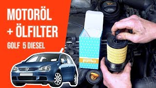 Wie GOLF 5 19 TDI Motoröl und Ölfilter wechseln 🛢 [upl. by Upton647]