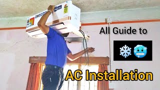 Split AC Installation process by reliance digital service person  Lloyd 2023 4in1 inverter 3star AC [upl. by Esile957]