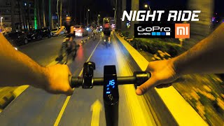 Xiaomi Mi 1S Electric Scooter  7min Night Ride Environment Sound Only 2K [upl. by Asillim44]