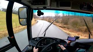 POV Driving with noisy windscreen wipers to Takvam  MAN Lions City 12 m CNG [upl. by Hsac]