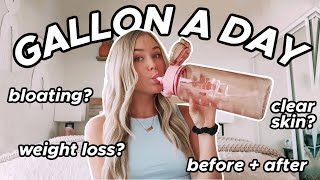 i drank a GALLON of WATER everyday for a WEEK again and heres what happened [upl. by Lever177]