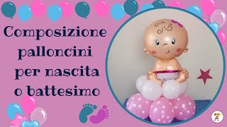 Composizione palloncini di benvenuto per nascita o battesimo [upl. by Deys800]