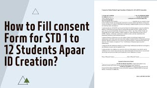 How to Fill consent Form for STD 1 to 12 Students Apaar ID  narendradigitalhouse [upl. by Flowers]