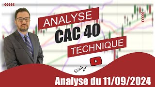 CAC 40 Analyse technique du 11092024 par boursikoter [upl. by Kerrill]