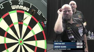 NINE DARTER Christian Kist strikes perfection at Players Championship 16 [upl. by Aileduab]