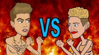 Justin Bieber vs Miley Cyrus Fight HHB Celebrity Deathmatch [upl. by Hagai287]