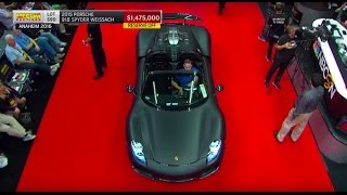 CJ Wilson Watches the 2015 Porsche 918 Spyder Weissach Sell for 1475 Million  Anaheim 2016 [upl. by Santiago24]