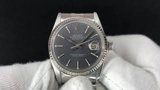 Rolex 16014 Datejust 1984 Grey Dial Gold Bezel [upl. by Atiuqam]