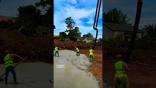 Workers paving the ground with concrete [upl. by Nayd]