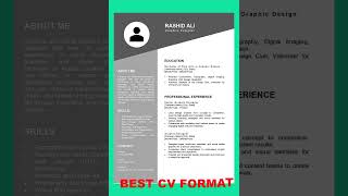 best cv format  resume format download [upl. by Vogel]