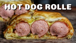 DÄNISCHE HOT DOG BLÄTTERTEIG ROLLE  denn alles schmeckt besser in BLÄTTERTEIG  BBQVideo  0815BBQ [upl. by Attolrac283]