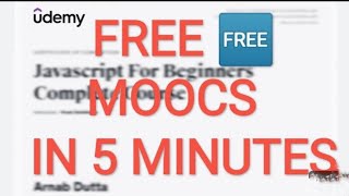 Free MOOCs how to collect free MOOCS s from udemy freeudemycertificatemakaut moocs [upl. by Daniyal]