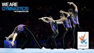 2018 Acrobatic Worlds Antwerp BEL  Highlights MENS GROUP FINAL  We Are Gymnastics [upl. by Ardnahcal]