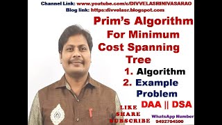 Prims algorithm for Minimum Spanning Tree  Minimum Cost Spanning Tree  Prims algorithm [upl. by Eentruok]