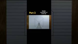 tutor gambar perspektif 1 titik paling mudah amp simple  gambar terowongan youtubeshort  PART 2 [upl. by Dever]