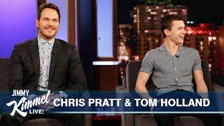 Tom Holland Surprises Chris Pratt [upl. by Bondie]