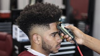 MENS HAIRCUT TUTORIAL ANTHONY DAVIS DROP FADE [upl. by Jo Ann]