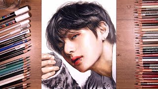 Drawing BTS V Taehyung 뷔  drawholic [upl. by Esinyt352]