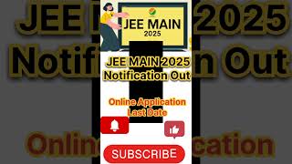 JEE main 2025 notification out online nta [upl. by Navac]