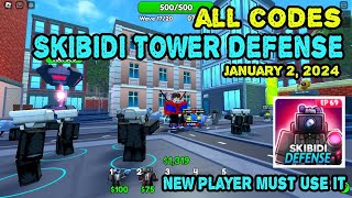 All Codes Active Skibidi Tower Defense Roblox January 2 2024 Why do you like Tower Defense Roblox [upl. by Atiekahs]