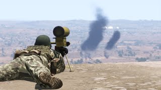 Antitank in Action  Military Convoy Ambushed by AT operator  9K1152 MetisM  ARMA 3 Milsim [upl. by Georgeanne]