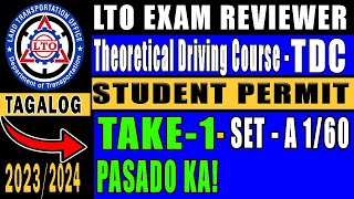 tdc  lto exam reviewer tagalog 2023  student permit exam  lto exam reviewer updated 2024 [upl. by Aimej]