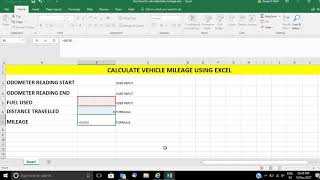 Calculate your vehicle mileage using Microsoft Excel [upl. by Nerro]