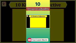 10 Types of Adjectives shorts grammar [upl. by Scottie]