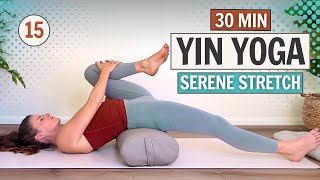 Serene Stretch With A Bolster  Day 15  The 30 Day Yin Yoga Challenge [upl. by Jonah]