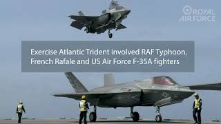 RAF F35B Lightning and HMS Queen Elizabeth on Exercise Atlantic Trident [upl. by Odnesor]