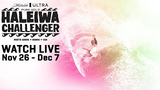 WATCH LIVE Michelob ULTRA Pure Gold Haleiwa Challenger Day 1 [upl. by Abagael]