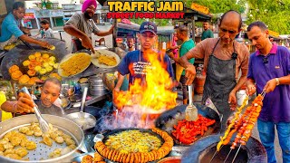 Street Food Tour Punjab  Burgers Noodles Manchurian Golgappa  Jalandhar Chapati Food Tour [upl. by Gans]