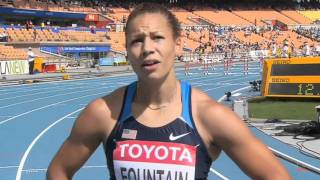 Heptathlon  Jessica Ennis edged out by Fountain in 100m Hurdles [upl. by Huxham]