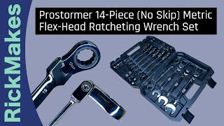 Prostormer 14Piece No Skip Metric FlexHead Ratcheting Wrench Set [upl. by Kizzie]