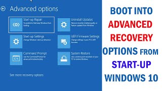 How to Enter Windows 10 Recovery Environment From Boot  Open Advanced Boot Options From Start up [upl. by Kaya891]