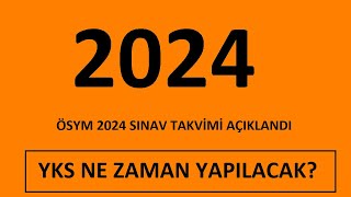 SON DAKİKA YKS 2024 TARİHİ AÇIKLANDI  YKS amp MSÜ 2024 NE ZAMAN YAPILACAK [upl. by Erej726]