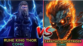 Zarathos Ghost Rider vs Rune King Thor  who will win  in hindi [upl. by Eikcir]