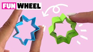 How to make origami WHEEL paper toy origami fidget fun and easy [upl. by Edras]