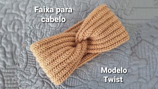 FAIXA DE CROCHÊ PARA CABELO  Modelo Twist [upl. by Somar402]