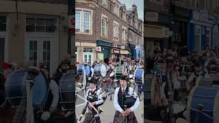 scotlandthebrave by massed pipesanddrums marching to 2024 Crieff Highland Gathering shorts [upl. by Lister]