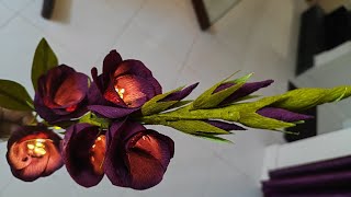 How to make lisianthus paper flower stick with light kirangurupanchayandiwalilighthandmadediy [upl. by Renwick]