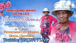 Eulalee Thomas Funeral Service [upl. by Dolphin923]