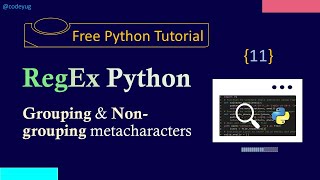 Regex in Python  11  Grouping and NonGrouping Metacharacters  Python Tutorial for Beginners [upl. by Oza]