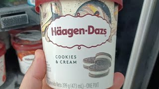 HäagenDazs Cookies Cream Ice Cream  Eat Channel [upl. by Akciret]