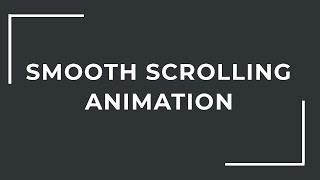 JQuery Smooth Scroll Animation Tutorial  Jquery Plugin Tutorial [upl. by Leuname809]